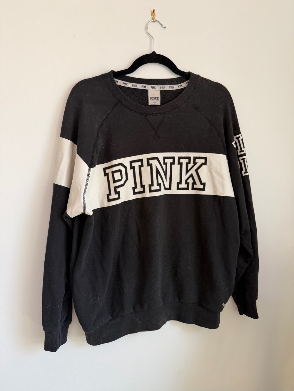 Victoria's Secret PINK Black and White Logo Sweatshirt